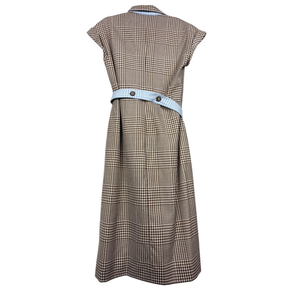 Lela Rose Plaid Wool Belted Sleeveless Double Breasted Dress - Picture 3 of 8